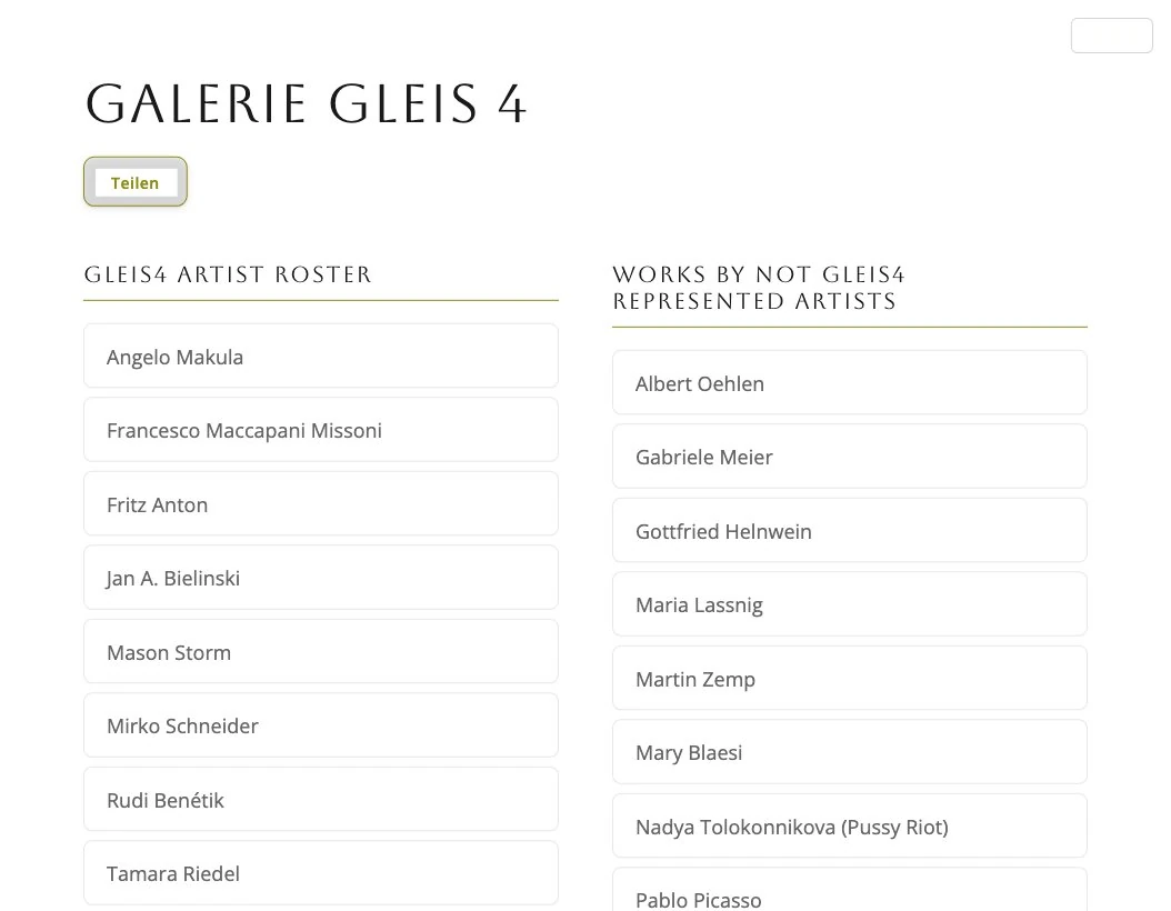 Galerie Gleis4 – öffentliche Künstlerübersicht